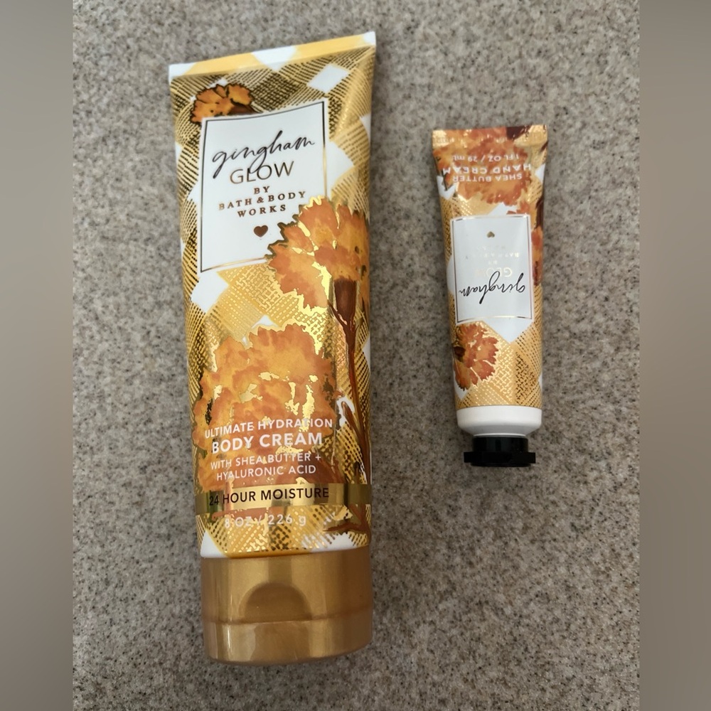 Bath & Body Works Gingham Glow Ultimate Hydration Body Cream 8 oz Plus Travel